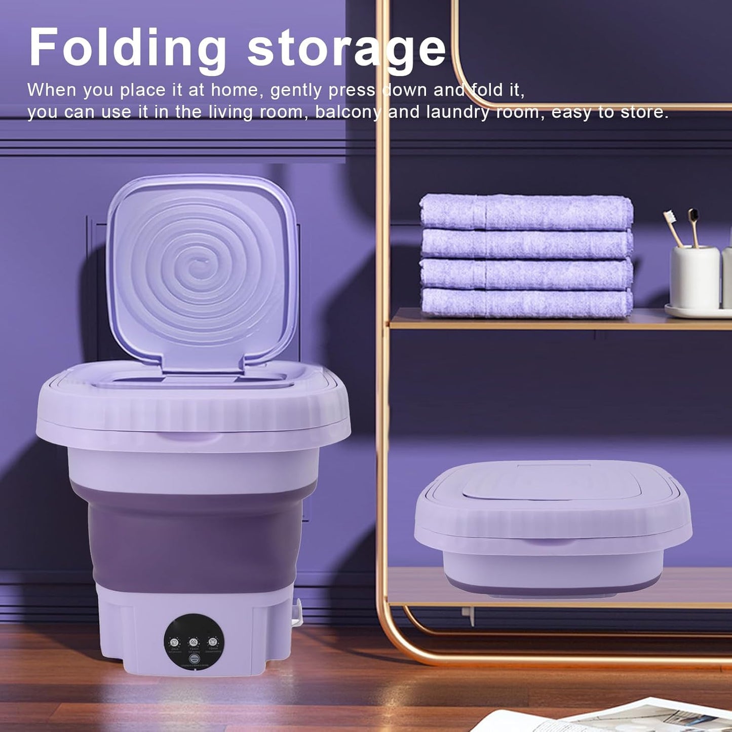 Mini machine à laver et essorer le linge pliable