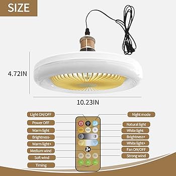 Ventilateur de Plafond avec Lumière LED
